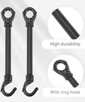 Heavy Duty Chandelier Downrod With Dual Hook And Ring, 5.7 Inch Ceiling Light Support Rod For Hanging Fixtures, black metal