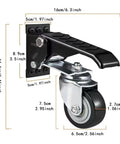 Heavy Duty Four Piece Iron Workbench Caster Wheels With Retractable Foot Pedal Lock, showing detailed measurements of the caster.