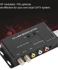 Compact A V To RF Modulator With Adjustable Audio Level And Optional Channel PAL Compatible for CATV systems and set-top boxes