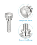 M4x16mm Brass Knurled Thumb Screws Deliver Knockout Grip for Rough Shop Jobs with Stepped Head Design and Straight Line Texture.