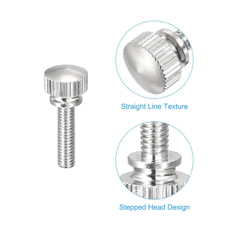 M4x16mm Brass Knurled Thumb Screws Deliver Knockout Grip for Rough Shop Jobs with Stepped Head Design and Straight Line Texture.