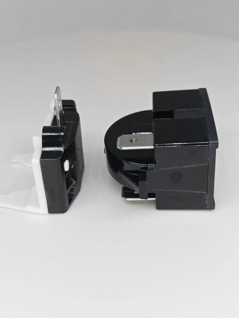 2 Pack PTC Starter Relay 4.7 Ohm 2 Pin For Refrigerator Compressor Easy Plug And Play DIY Friendly Starter Relay, side view.