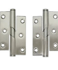 Pair Of Stainless Steel Rising Butt Lift Off Door Hinges Left Hand Three Inch 76mm DIY Friendly Smooth Gliding Action