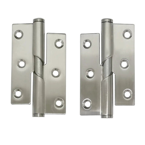 Pair Of Stainless Steel Rising Butt Lift Off Door Hinges Left Hand Three Inch 76mm DIY Friendly Smooth Gliding Action