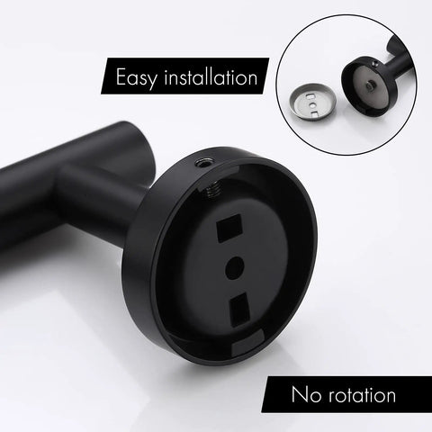 Matte Black Stainless Steel Towel Bar For Bathroom 25 Inch Wall Mounted Hand Towel Holder Heavy Duty Rustproof SUS304 Finish