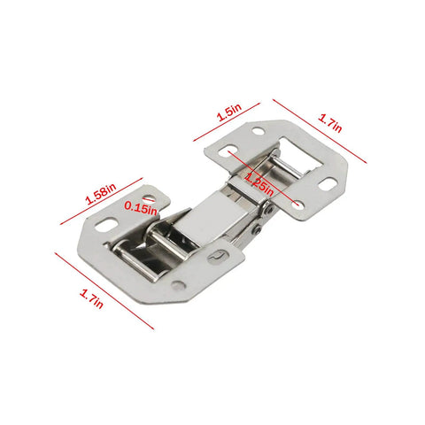 4 Inch Hidden Cabinet Hinges Kit 6 Pack For Frameless Doors 90 Degree Concealed Surface Mount Kitchen Cupboard Hinges With Screws