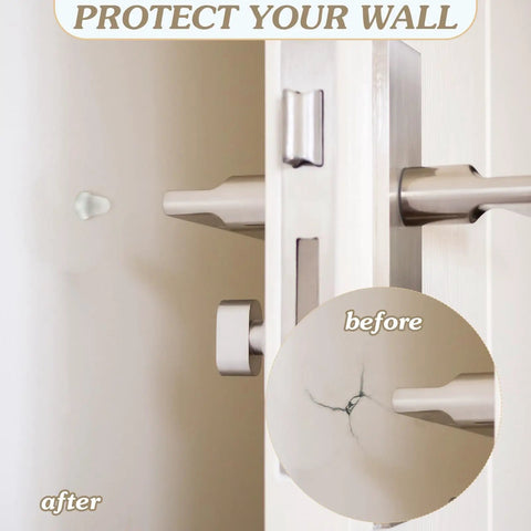Heavy Duty Thirty Two Piece Cone Shaped Clear Rubber Bumpers With Powerful Self Adhesive Backing For Household Furniture That Is Bound To Keep Your Floors Looking Sharp mounted on a wall to prevent damage.