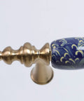 Close-up of Chinese Style Ceramic Cabinet Pulls Set Of 4 In Antique Bronze With Screws Antique Finish Handcrafted Drawer Knobs 3 Inch