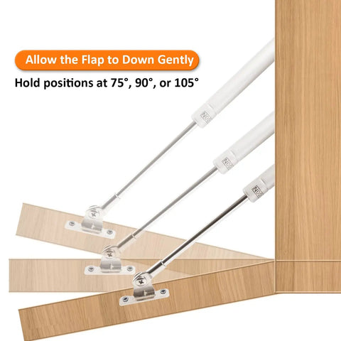 Two Pack Heavy Duty Drop Down Gas Struts For Drop Front Desks With Slow Descent And Hold At 75 90 Or 105 Degrees