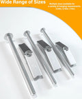 Close-up of Heavy Duty Three Sixteenth Inch Drywall Anchors And Toggle Bolts Kit, metal anchors in multiple sizes
