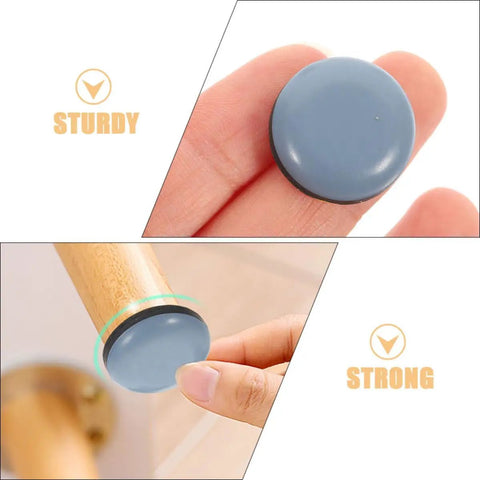 20 Pack Heavy Duty Kitchen Appliance Sliders For Washing Machine And Microwave With Self Adhesive Backing close-up of blue slider on hardwood.