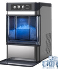 Slick Portable Countertop Ice Maker For Chewable Crushed Ice Cocktails Quick Touch Self Cleaning Quiet Vibes with chewable ice cubes.