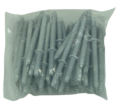 Bag of gray protruding thread anchors from Permanent Hurricane Anchoring Kit For Doors And Windows White With Forty Anchor Points