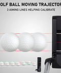 35 Inch Right Handed Golf Putter For Men With Rubber Grip Blade Design showing ball trajectory and 3 aiming lines