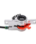 Slick Aluminum Alloy Dual Piston Mechanical Disc Brake Set with Ergo 3 Finger Levers for Mountain Road Bikes silver brake caliper detail