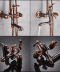 UMJIGF 8 Inch Rose Gold Shower System with Cold and Hot Water Shower Combo Set Multifunction Single Handle Shower Faucet Set.