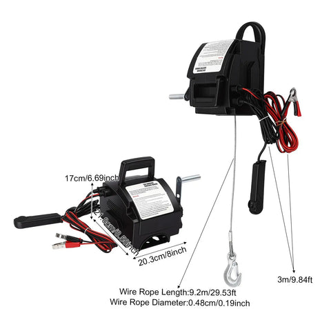 Rock Solid 12V Boat Winch With 300W Copper Motor Brings Heavy Loads Easy Peasy Featuring 6000 lbs with rope and control handle.