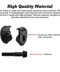 7x10 Seatpost Ear Clamp Titanium Bolt Kit For Oval Carbon Rails CNC Machined Aluminum Clamp with Titanium Bolt detail