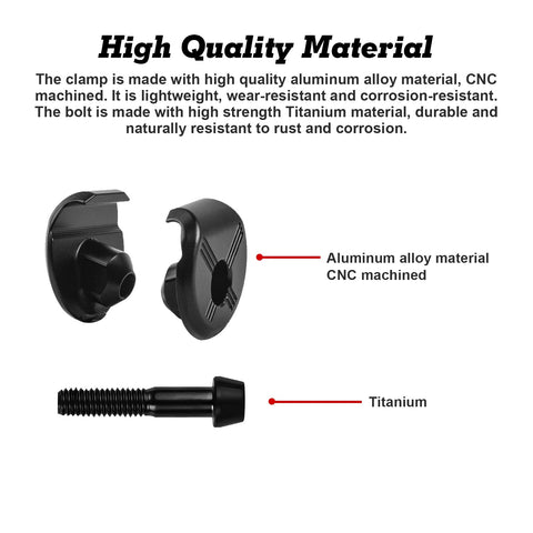 7x10 Seatpost Ear Clamp Titanium Bolt Kit For Oval Carbon Rails CNC Machined Aluminum Clamp with Titanium Bolt detail