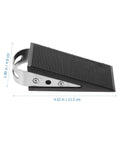2 Piece Rubber Door Wedge With Stainless Steel Core Non Slip Door Stopper For Home And Bathroom Protects Floors And Keeps Doors From Slamming Odorless Environmentally Friendly Black side view with dimensions