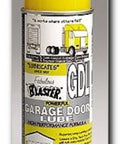 Garage door lubricant spray can, front view, 9.3 oz, yellow cap, Blaster Chemical Co.