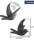 Straight Up Solid Cast Iron Flying Bird Wall Hooks Set Of 5 Rustic Farmhouse Coat Pegs dimensions 3.4x3.7 inch with 2.75 inch distance from wall.
