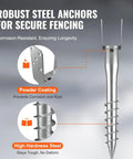 Heavy Duty Ground Screws For Fence And Mailbox Posts 4 Pack With Included Lag Bolts solid steel anchors with powder coating.