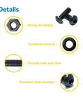 All In One Must Have M4 Button Head Socket Cap Screw Kit With 300Pcs Mixed Lengths 6mm 8mm 10mm 12mm 16mm 20mm Nuts Washers And 1 Hex Allen Wrench Black Zinc Plated Anti Rust Upgrade From WZHUIDA details