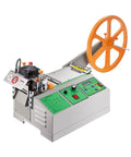 Pro Grade Automatic Webbing Cutting Machine With Adjustable Temperature And LCD Display, showing control panel and cutting mechanism.