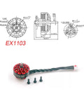 EX1103 11000KV Brushless Drone Motor For Mobula 8 Micro FPV Drone showing side view, 1.5mm shaft, Unibell design