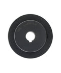 Double-groove pulley, AK fixed bore; 3.05 in OD, 5/8 in bore, cast iron (front view).