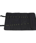 20 Slot Knife Roll Bag For Pros And Home Cooks Premium Canvas Knife Case Kitchen Travel Gear Green open view