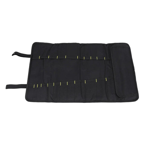 20 Slot Knife Roll Bag For Pros And Home Cooks Premium Canvas Knife Case Kitchen Travel Gear Green open view
