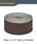 Pro Grade Emery Cloth Sandpaper Roll 120 Grit 1.5 In X 10 Yards Aluminum Oxide abrasive roll for metal and woodworking.