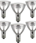 Six PAR30 Flood Light 75W Long Neck Dimmable Bulbs, 1000 Lumens, 3000K Warm White, E26 Base, High Brightness Halogen Replacement