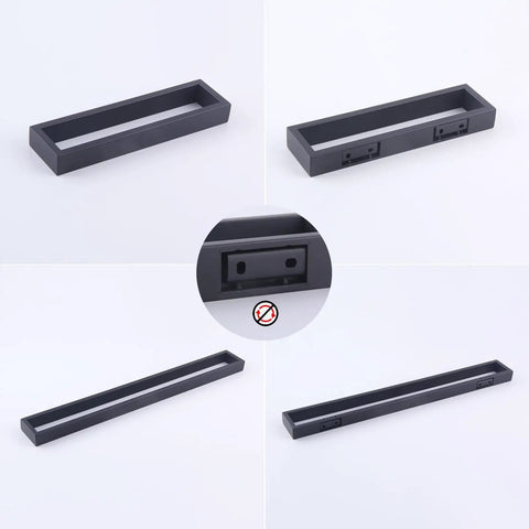 Matte Black 2 Piece Bathroom Hardware Set with 24 Inch Towel Bar and Towel Ring, SUS 304 Stainless Steel, Wall Mounted