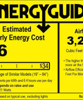 Energy guide for Dope Chandelier Style Ceiling Fan With Remote And Light, 52 Inch Fandelier, estimated yearly cost $6, airflow 3,272 CFM.