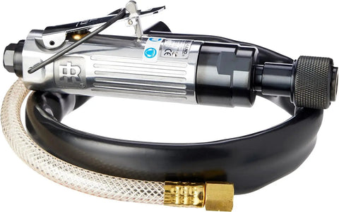 327LS Heavy Duty 3/8-Inch Chuck Low Speed Tire Buffer with hose, silver casing, for auto detailing and wheel buffing.