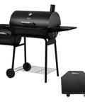 CC1830SC Charcoal Offset Grill Smoker With Cover 823 Square Inches Total Cooking Space Black Outdoor Grill