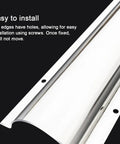 Heavy Duty Stainless Steel Half Round Floor Cord Cover Brushed Metal Finish showing easy installation holes for screws.