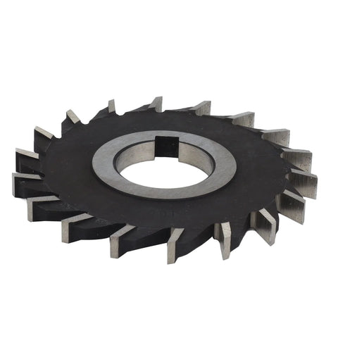 18-tooth high-speed steel face mill, 100mm diameter, black body with silver cutting teeth