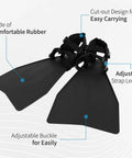 Super Comfy Lightweight Fishing Float Tube Fins With Tough Abrasion Resistant Adjustable Buckle Swim Flippers in black