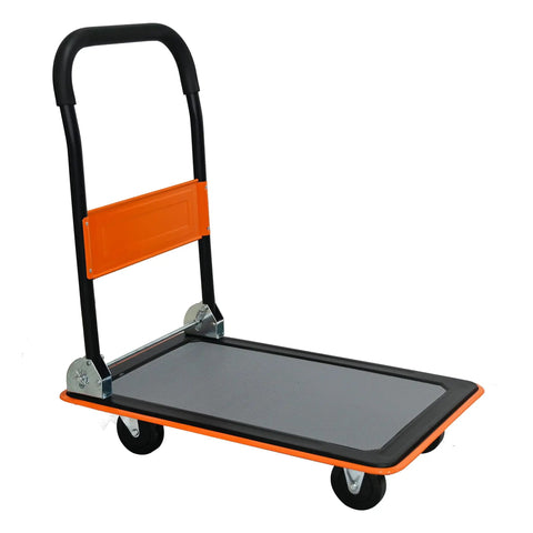 Smooth Rolling Heavy Duty Hauler Boasting 330 Pound Capacity And 360 Swivel Silent Wheels Makes Moving Gear A Breeze Grab This Solid Orange Platform Dolly That Unfolds Quickly Anywhere You Go.