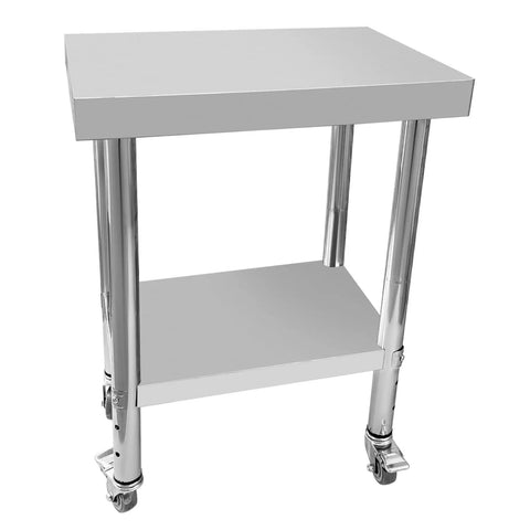 Stainless Steel Prep Table 24X18 With Adjustable Undershelf And Four Wheels Heavy Duty Workhorse For Restaurant Kitchen Home Hotel