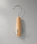 Heavy Duty Solid Wood Storage Hanger With Multiple Hooks Awesome Closet Accessory Organizer Built Tough For Bedrooms And Hotels Grab This Sweet Cabinet Rack To Sort Your Stuff Like A Pro No Mess Allowed, showing a wooden hanger with silver hooks.