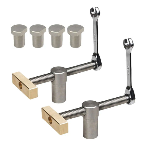 Heavy Duty Adjustable Benching Dog Clamp For Woodworking, Three Quarter Inch Dog Hole Clamp, Stainless Steel Workbench Stop