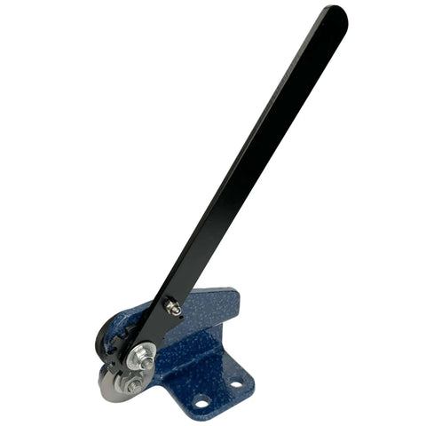 Pro Grade Heavy Duty Sheet Metal Disc Cutter for 16 Gauge Bench Mounted Metalworking Tool side view