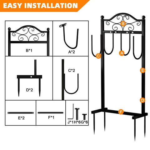 Heavy Duty Garden Hose Holder Stand For 100 Foot Hoses Freestanding Water Hose Rack For Yard And Garden Quad Anchor Base assembly guide