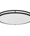 Matte Black 24 Inch Oval LED Flush Mount Ceiling Light With Dimmable Bright Output Triple Color Temperature 3000K 4000K 5000K 2800 Lumens
