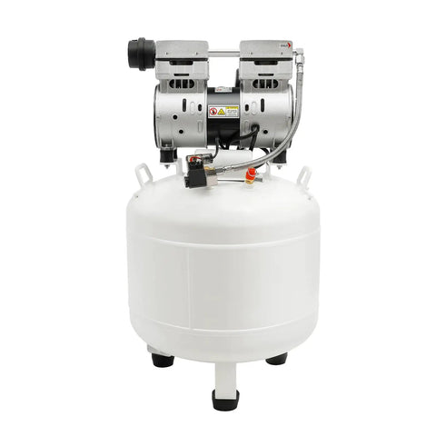 Heavy Duty 40 Gallon Quiet Air Compressor Tool With Powerful One Horsepower Oil-Free Motor Reaching Up To One Hundred Fifteen Psi Pressure For Impact Wrenches And Paint Spraying Jobs Around The Shop